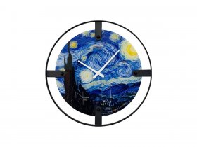 Часы интерьерные NT155 VAN GOGH STARRY NIGHT в Утянке - utyanka.mebel-nsk.ru | фото