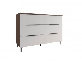 Комод 1300 Роза (орех франклин карамельный/бежевый скин) в Утянке - utyanka.mebel-nsk.ru | фото