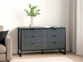 Комод 6 ящиков Нора (металл бруклин/графит) в Утянке - utyanka.mebel-nsk.ru | фото