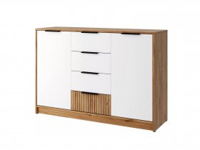 Комод КМ-002 Ивис (дуб крафт золотой/белый) в Утянке - utyanka.mebel-nsk.ru | фото