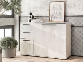 Комод Стандарт-3 NEW (дуб крафт белый) в Утянке - utyanka.mebel-nsk.ru | фото