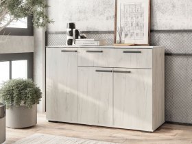 Комод Стандарт-4 NEW (дуб крафт белый) в Утянке - utyanka.mebel-nsk.ru | фото