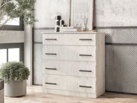 Комод Стандарт-6 NEW (дуб крафт белый) в Утянке - utyanka.mebel-nsk.ru | фото