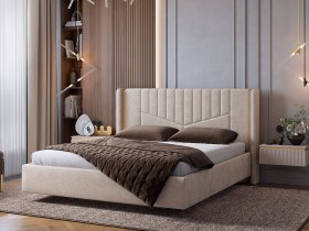 Кровать двуспальная 1,6м Диор (кашемир суфле (велюр)) в Утянке - utyanka.mebel-nsk.ru | фото