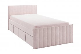 Кровать с ящиками Твикс 90*200 (нежно-розовый велюр) в Утянке - utyanka.mebel-nsk.ru | фото