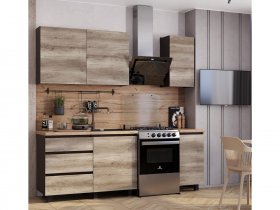 Кухонный гарнитур Энигма 1,6м (венге/дуб каньон) в Утянке - utyanka.mebel-nsk.ru | фото