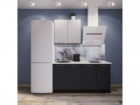 Модульная кухня Классика (белый глянец/черный) в Утянке - utyanka.mebel-nsk.ru | фото