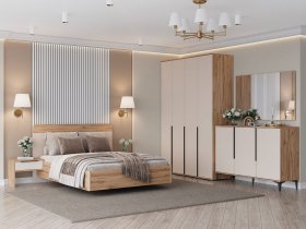 Модульная спальня Сицилия (дуб альпийский/тефия) в Утянке - utyanka.mebel-nsk.ru | фото