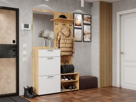 Прихожая Монтана (дуб крафт золотой/белый) в Утянке - utyanka.mebel-nsk.ru | фото