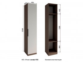 Шкаф 450 Роза (орех франклин карамельный/бежевый скин) в Утянке - utyanka.mebel-nsk.ru | фото