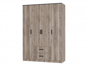 Шкаф четырехстворчатый Титан (дуб смоки) в Утянке - utyanka.mebel-nsk.ru | фото