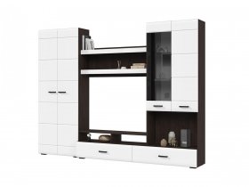 Стенка ГС-01 Либерти (венге/белый глянец) в Утянке - utyanka.mebel-nsk.ru | фото
