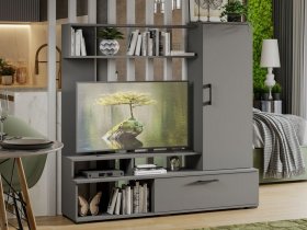 Стенка «Сиена» (графит серый) в Утянке - utyanka.mebel-nsk.ru | фото