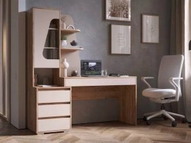 Стол компьютерный Пифагор (дуб вотан/кашемир) в Утянке - utyanka.mebel-nsk.ru | фото