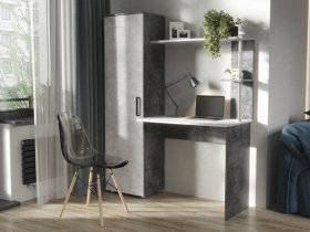 Стол компьютерный Юниор-3 (цемент темный/цемент светлый) в Утянке - utyanka.mebel-nsk.ru | фото
