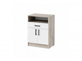 Тумба ТБ-1 Вега (дуб крафт серый/белый) в Утянке - utyanka.mebel-nsk.ru | фото